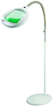 Brightech - LightView PRO SuperBright Magnifier Floor Lamp with 60 LEDs - Extra-Large Lens and Adjustable Height - White