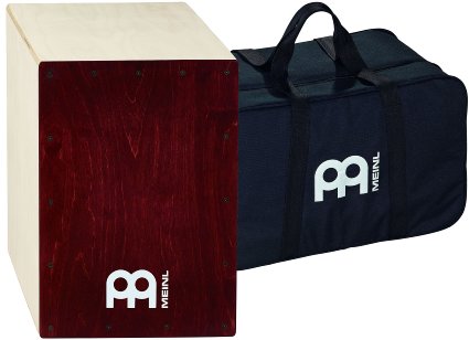 Meinl Percussion BC1NTWR Cafe Cajon in Wine Red Finish with Internal Snares and FREE Gig Bag