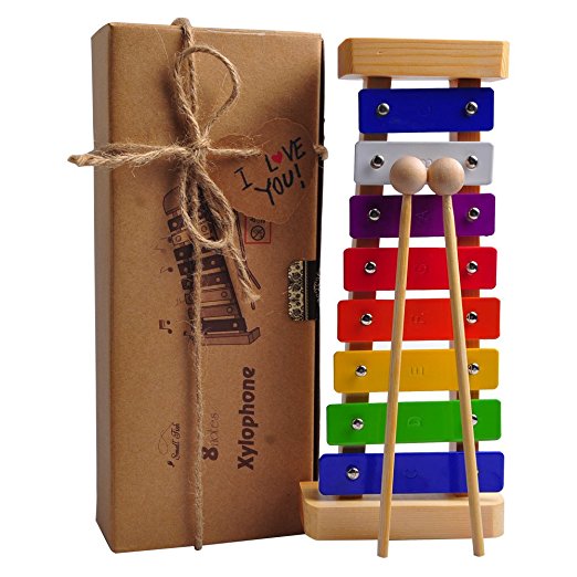Glockenspiel (Xylophone for Kids),Made of Wood with Music Cards,Tuned Quality Music Instruments for Toddlers, Fun and Educational Percussion for All Ages.100% Money Back Guarantee