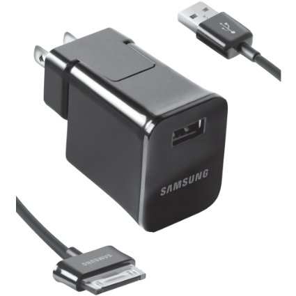 Samsung ETA-P10JBEGSTA Galaxy Tab Detachable Multi Travel Charger with USB to 30 Pin Data Cable - Black