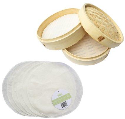 Zoie  Chloe 100 Cotton Reusable Liners for Bamboo Steamers - 6 Pack