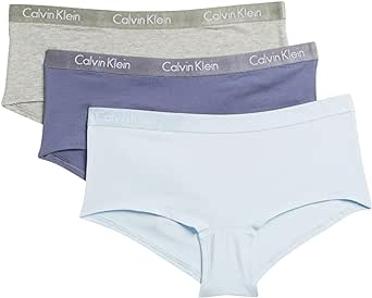 Calvin Klein Women's Motive Cotton Boyshort Panties, 3 Pack