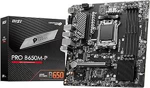 MSI マザーボード PRO B650M-P AMD [B650搭載] 【Amazon限定モデル】ATX DDR5-7200 (OC)対応 AMD Ryzen 8000/7000 シリーズ(AM5)対応MB6170