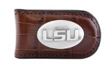 NCAA Lsu Tigers Crocodile Leather Magnet Concho Money Clip