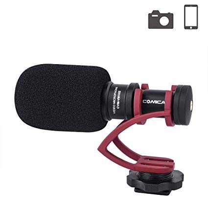 Comica CVM-VM10II Camera Microphone Directional Condenser Shotgun Video Microphone for Canon, Nikon, Fuji, Sony, Panasonic, Olympus DSLR Cameras, Smartphones etc.(with Portable Case)