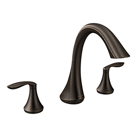 Moen T943ORB Eva Two-Handle High-Arc Roman Tub Faucet without Valve, Oil-Rubbed Bronze