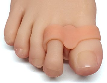 Toe Separators with 2 Toe Loops - Pack of 4 Soft Gel Bunion Correctors with 2 Toe Loops to Hold Separator in Place for Bunion Pain Relief and Stretching