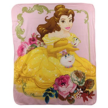 Beauty and The Beast " Belle & Mrs' Potts" Kids Character lightweight Fleece Throw Blanket