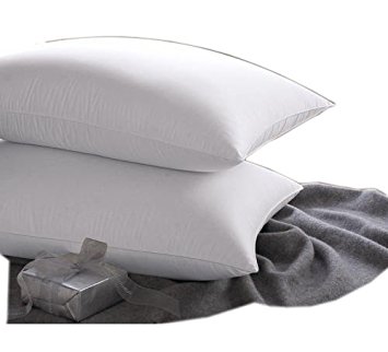 East coast bedding 100% White Down Pillow 100% Cotton Fabric 550 Fill Power - Set of 2 (Queen)