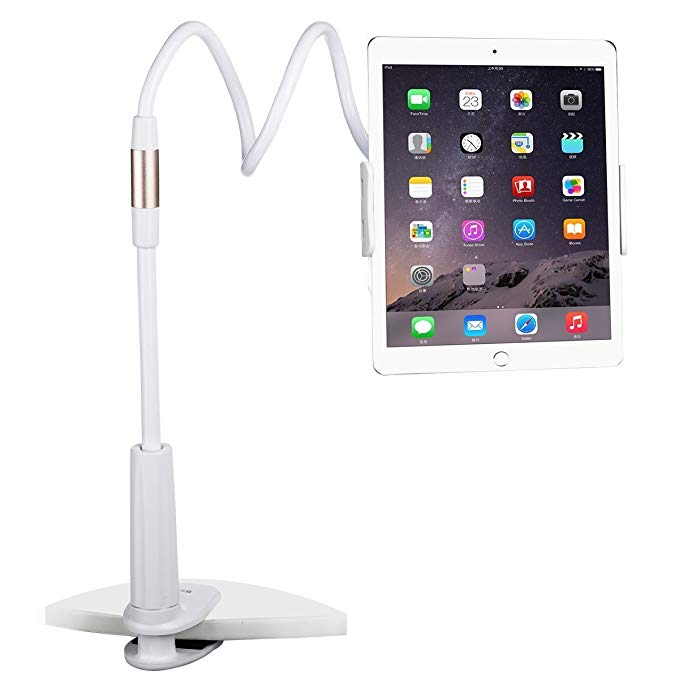 Phone Holder Tablet Mount, Flexible Arm 4.0 to 10.1 Inch Compatible for Phone Mount Stands for Bed/Desk (37.8 Inch Length)