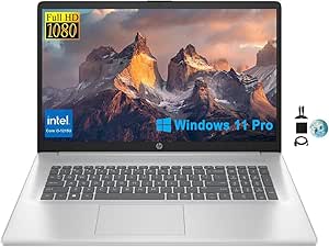 HP 17.3" FHD Business Laptop 2024, 32GB RAM, 2TB SSD, 12th Gen Intel Core i3-1215U (6-Core, Beat i5-1135G7), Wi-Fi, Long Battery Life, Bluetooth, Webcam, Numpad, Windows 11 Pro, KyyWee Accessories