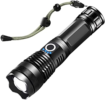 XHP70 LED 90000 Lumen 5 Modes USB Rechargeable Telescopic Zoom LED Flashlight