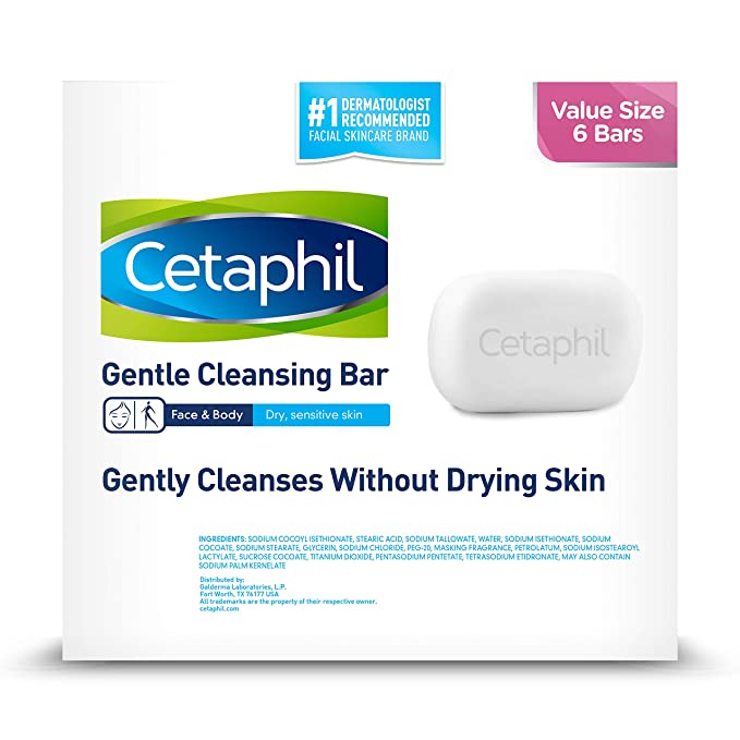 Cetaphil Gentle Cleansing Bar, Unscented, 4.5 Ounce Bar 6-Count