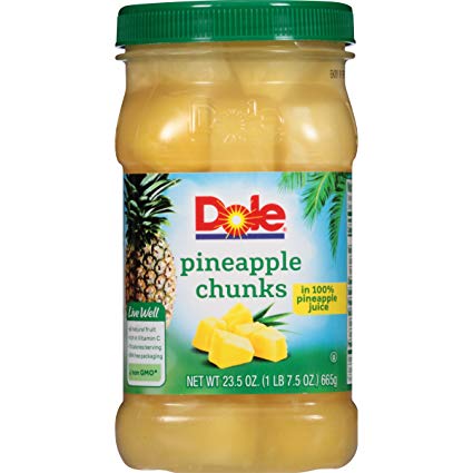 Dole Pineapple Chunks in 100% Juice, 23.5 Ounce Jar