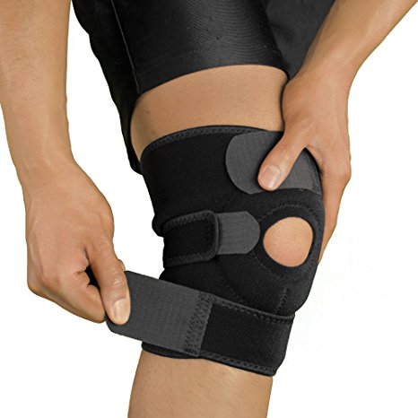 Happycamping Breathable Neoprene Knee Brace with Open Patella Design for Meniscus Tear Support, 12.2-Inch-18-Inch in Knee Circumference