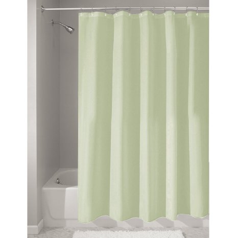 InterDesign Mildew-Free Water-Repellent Fabric Shower Curtain, 72-Inch by 72-Inch, Celery Green