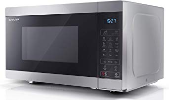 Sharp YC-MG81U-S 28L 900W Digital Touch Control Microwave with 1100W Grill & Ceramic Enamel Interior - Silver