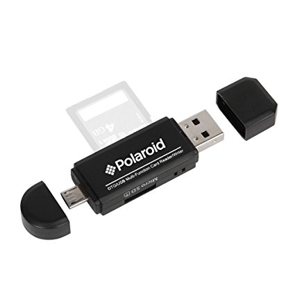 Polaroid OTG USB / Micro USB Multi-Function SD / MICRO SD Card Reader / Writer For PC, Tablet and Smartphones