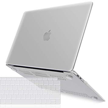 iBenzer MacBook Air 13 Inch Case 2018 Release New Version A1932, Soft Touch Hard Case Shell Cover for Apple MacBook Air 13 Retina with Touch ID with Keyboard Cover, Frost Clear MMA-T13CL 1