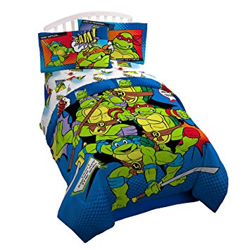 Jay Franco Nickelodeon Teenage Mutant Ninja Turtles Retro Bam/Kapow' Twin/Full Reversible Comforter