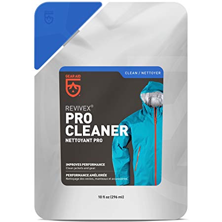 Gear Aid Revivex Pro High-Tech Fabric Cleaner, 10 fl oz - Restores Water Repellency and Breathability - Safe for Use with Gore-TEX Jackets, Sleeping Bags and Tents
