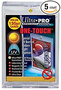 5 Ultra Pro 130pt Magnetic One Touch Card Holders (5 Total) 81721 - Fits Cards Up To 130 Point in Thickness