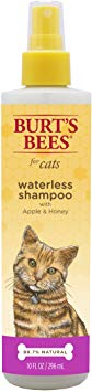 Burt's Bees For Cats Natural Waterless Shampoo with Apple and Honey | Cat Waterless Shampoo Spray, 10 Ounces