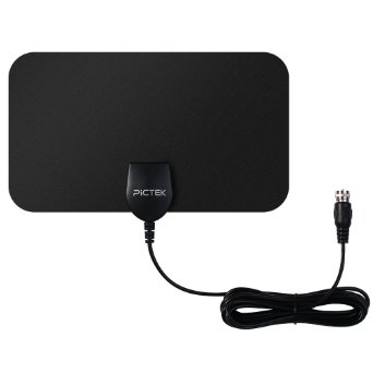 Pictek Indoor HDTV Antenna Long Range, Upgraded Version with Optimized Butterfly-Shaped Picture for Better Reception, 10FT Black