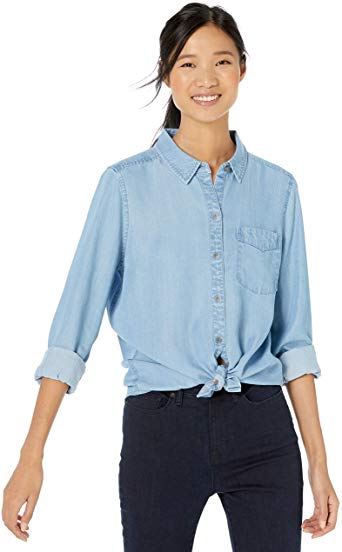 Amazon Brand - Goodthreads Women's Tencel Boyfriend Shirt