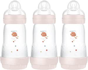 Babyprice Mam Self Sterilising Anti-colic Bottle 260ml 3 Pack Neutral Colours