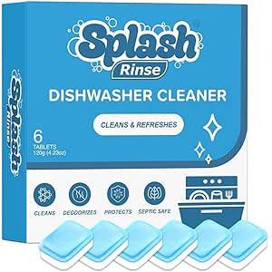 Splash Rinse Dishwasher Cleaner Tablets - Deep Cleaning For All Dishwasher Machine Models