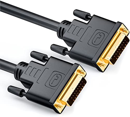 deleyCON 5m (16.40 ft.) DVI to DVI Cable 24 1 - DVI-D Dual Link - 1080p Full HD 3D Ready - DVI to DVI Adapter Cable Gold Plated Contacts - Black