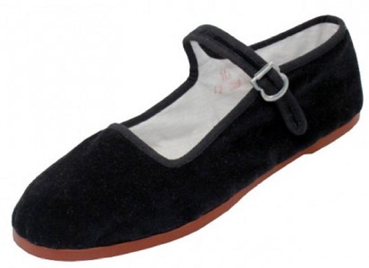 Shoes 18 Womens Cotton China Doll Mary Jane Shoes Ballerina Ballet Flats Shoes 11 Colors (8, Black 118 Velvet Upper)