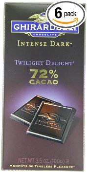 Ghirardelli Chocolate Intense Dark Bar, Twilight Delight 72% Cacao, 3.5-Ounce Bars (Pack of 6)