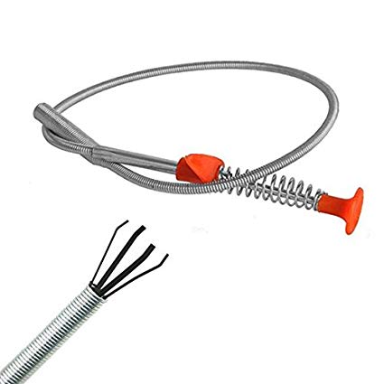 IDS Flexible Grabber Pickup Tool with Retractable Claw, Grab Trash Drain Auger to Unclog Hair from Drains, Toilet, 60cm