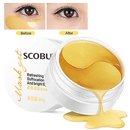 Gold Eye Mask, Collagen Eye Mask, Gold Eye Pads Anti-aging Hyaluronic Acid Eye Patches for Anti Aging,Dark Circles and Puffiness, Anti Wrinkle, Moisturising,Whitening