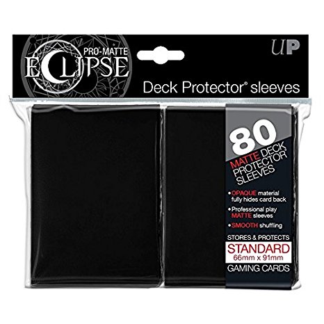 PRO-Matte Eclipse Black Standard Deck Protector sleeves (80 count pack)