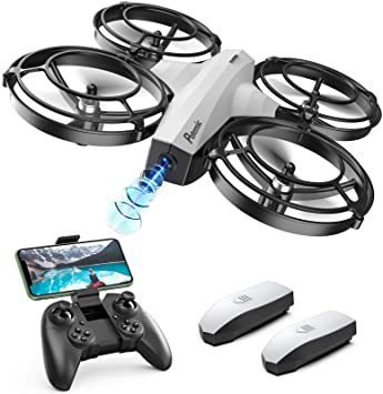 Potensic Mini Drone With Camera For Kids, FPV 2.4G WiFi, Upgraded Propeller Guard, 3D Flip, Combat Mode, Induction Of Gravity, Altitude Hold, Headless Mode, One Key Take-Off/Landing, Toy Gift, White