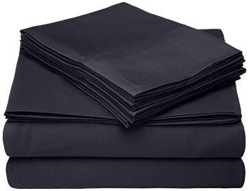 Cathay Home Micro Caress Luxurious Sheet Set, 90GSM 4 -Piece Cal King Size with 2 Additional Pillowcase, Navy Color