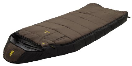 Browning Camping McKinley 0-Degree Nylon Diamond Ripstop Oversized Hooded Rectangle Sleeping Bag (36 x 90-Inch)