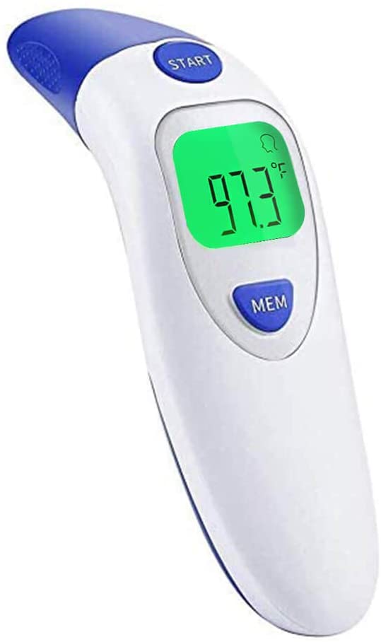 Forehead Thermometer with Ear Function Fever Alarm - Professional Medical Digital Infrared Temporal Thermometer for Adults, Babies, Kids Fever Thermometer