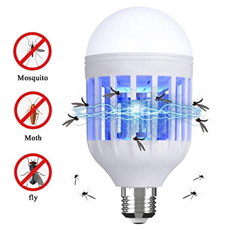 Danlit Bug Zapper Light Bulb, Electronic Insect Killer, Mosquito Killer Light Bulb, Fits in 110V E26/E27 Socket Suit for Home Indoor Outdoor Garden Patio Backyard (Blue)