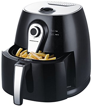 Ovente 3.2 QT Multi-function Air Fryer, 1400W with FREE Fry/Grill Pan (FAM21302B)