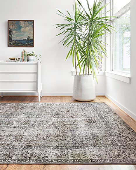 Loloi II LAYLLAY-06TASN7696 Layla Collection Area Rug, 7'6" x 9'6", Taupe/Stone