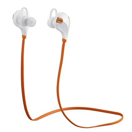 Mpow Swift Bluetooth 4.0 Stereo Sweatproof Jogger, Running, Sport Headphones Earbuds with AptX,Mic Hands-free Calling-Orange