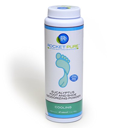 Eucalyptus Natural Foot, Shoe Deodorizer Powder. Deodorant Removes Odor, Smell Better Than Antiperspirants, Insoles, Sneaker Balls. Use on Feet, On Your Toes Or In Any Shoe. 5 oz Stink Eliminator Bottle, Made in US.