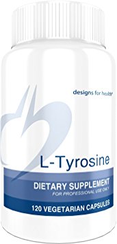 Designs for Health - L-Tyrosine - 1200mg Amino Acid Energy Support   100mg Vitaminc C, 120 Capsules