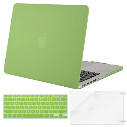 Mosiso Plastic Hard Case with Keyboard Cover with Screen Protector Only for [Previous Generation] MacBook Pro 13 Inch with Retina Display No CD-Rom (A1502/A1425), Greenery