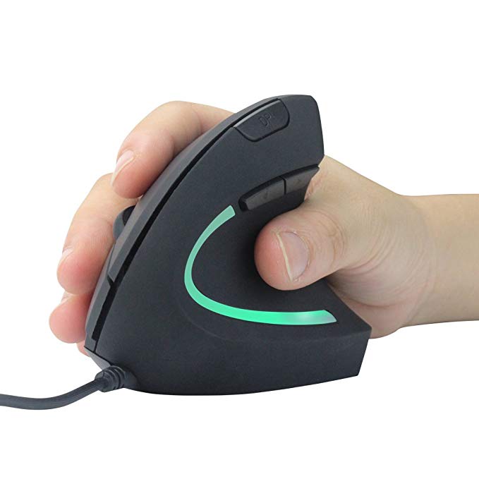 Vertical Mouse with LED Light, DIP Switch, and Improved Ergonomic Design