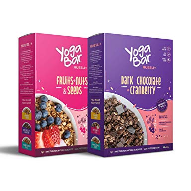 Yogabar Wholegrain Breakfast Muesli - Fruits, Nuts   Seeds   Dark Chocolate, 400g Each